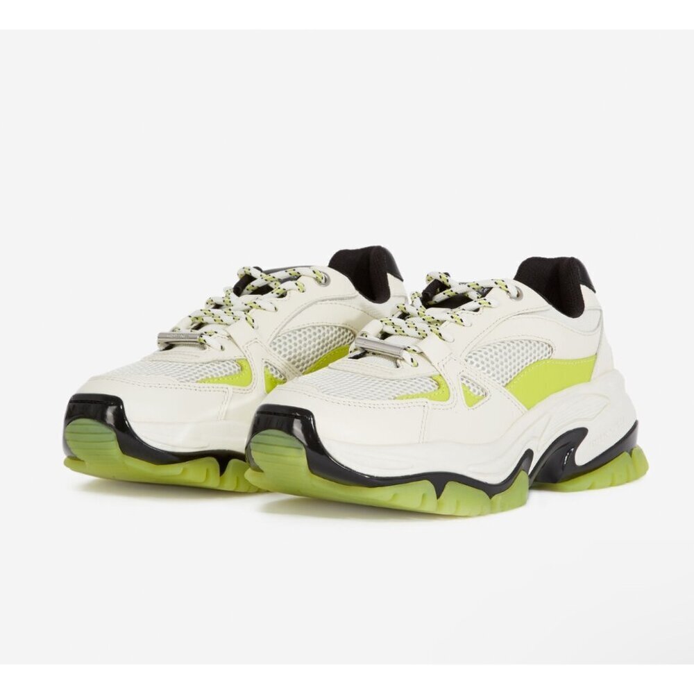 THE KOOPLES Women’s White Chunky-Soled‎ Leather Trainers, Dad Sneakers